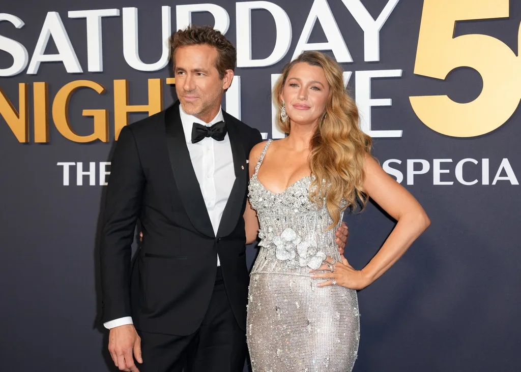 Ryan Reynolds, Blake Lively at SNL50: The Anniversary Special at 30 Rockefeller Plaza on February 16, 2025 in New York, New York.
