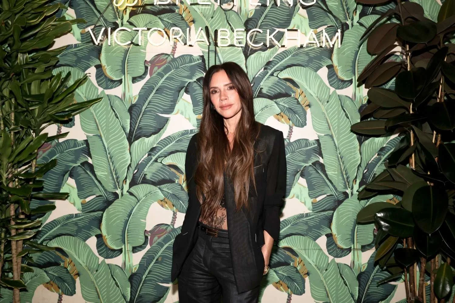 Victoria Beckham in a black suit