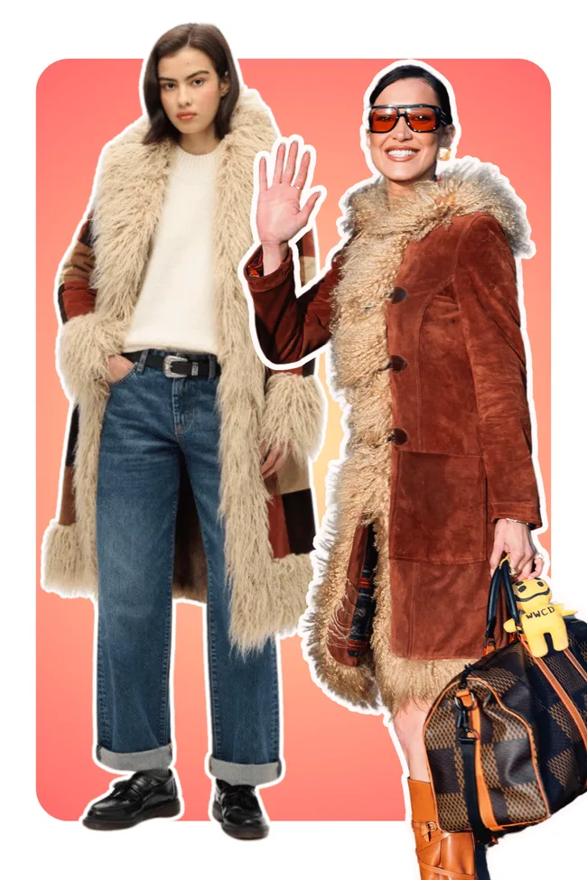 Bella Hadid fur coat