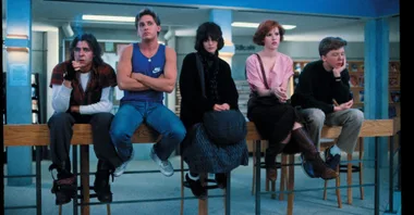The Breakfast Club characters sitting together during detention