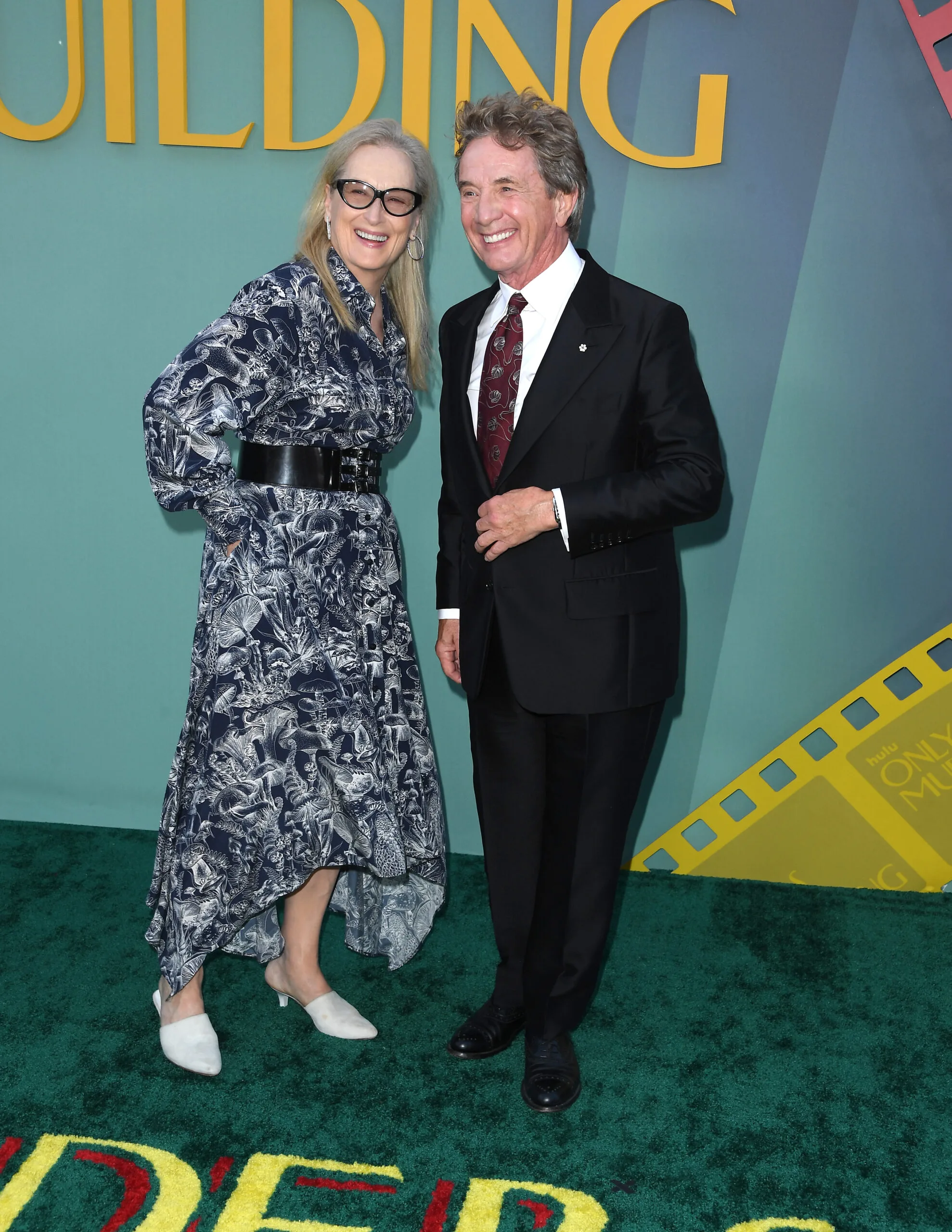 Meryl Streep, Martin Short arrives at the Season 4 Premiere Of Hulu's "Only Murders In The Building" at Paramount Studios on August 22, 2024 in Los Angeles, California.