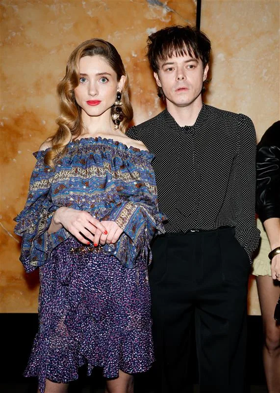 Natalia Dyer and Charlie Heaton at Paris Fashion Week.
