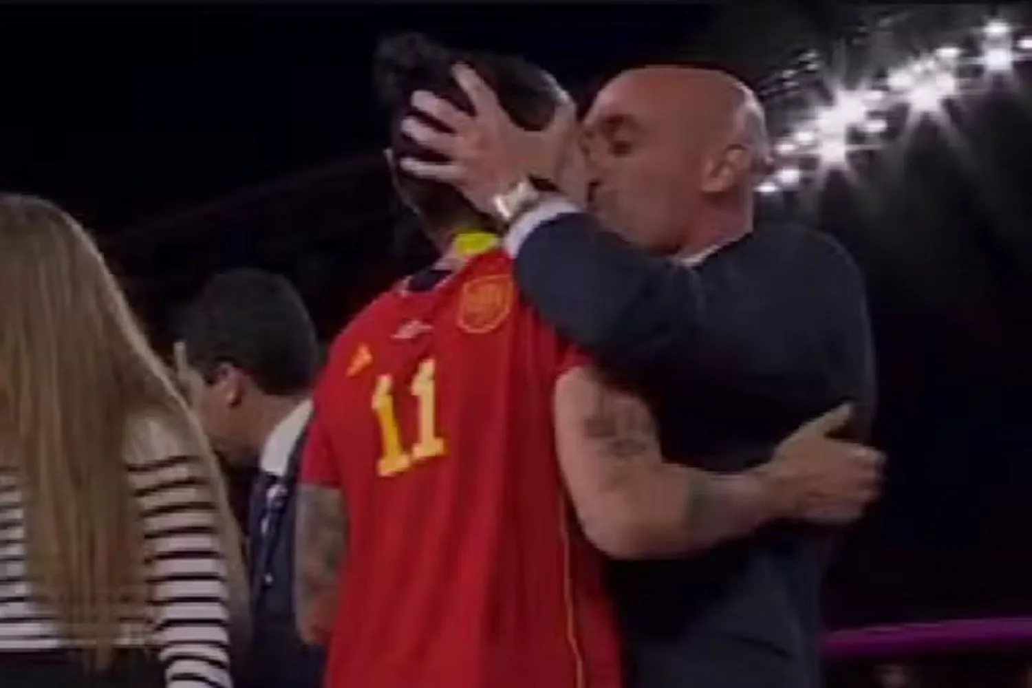 Spanish soccer kiss at world cup 