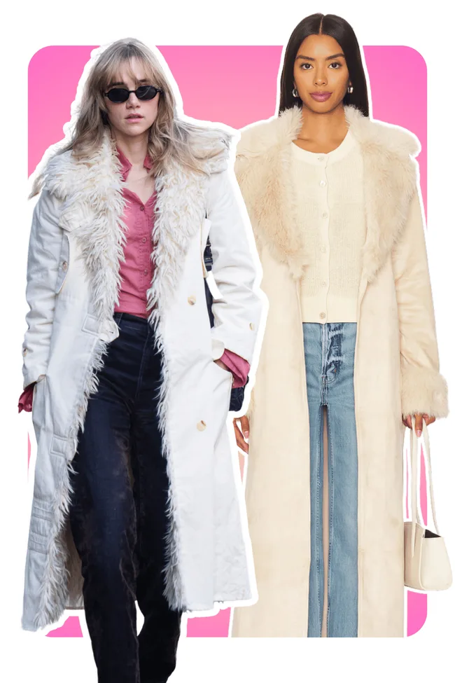 Suki Waterhouse fur coat