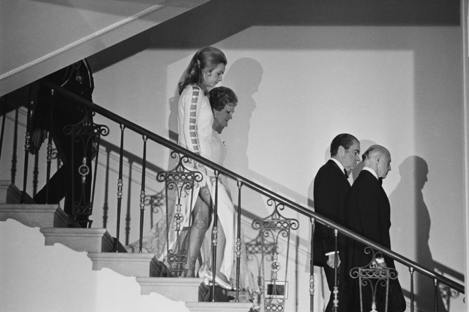 Lady Sonia McMahon in her iconic slit dress at the White House State dinner in 1971.