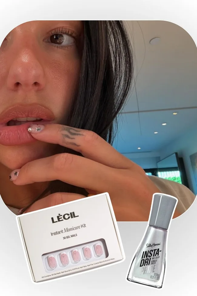 Dua Lipa with star nails Celeb Nail Trend