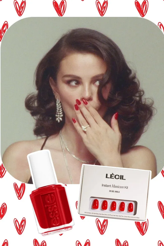 Selena Gomez with red nails Celeb Nail Trend