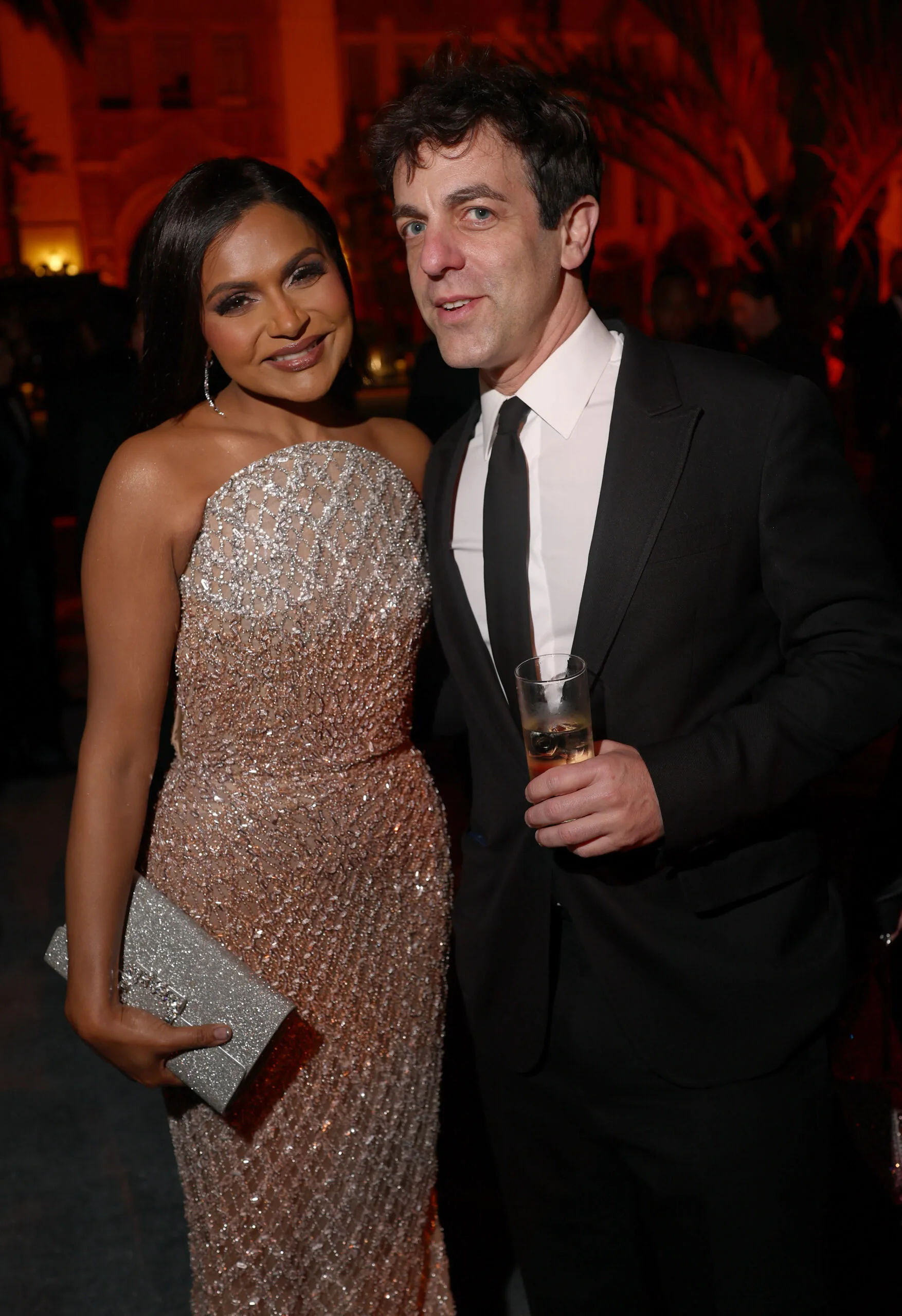 Mindy Kaling and B. J. Novak attend the 2025 Vanity Fair Oscar Party 