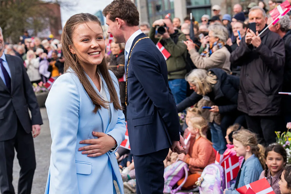 AARHUS, DENMARK - APRIL 11: Princess Isabella of Denmark arrives at Aarhus City Hall to mark Princess Isabella's 18th birthday on April 11, 2025 in Aarhus, Denmark. (Photo by Martin Sylvest Andersen/Getty Images)