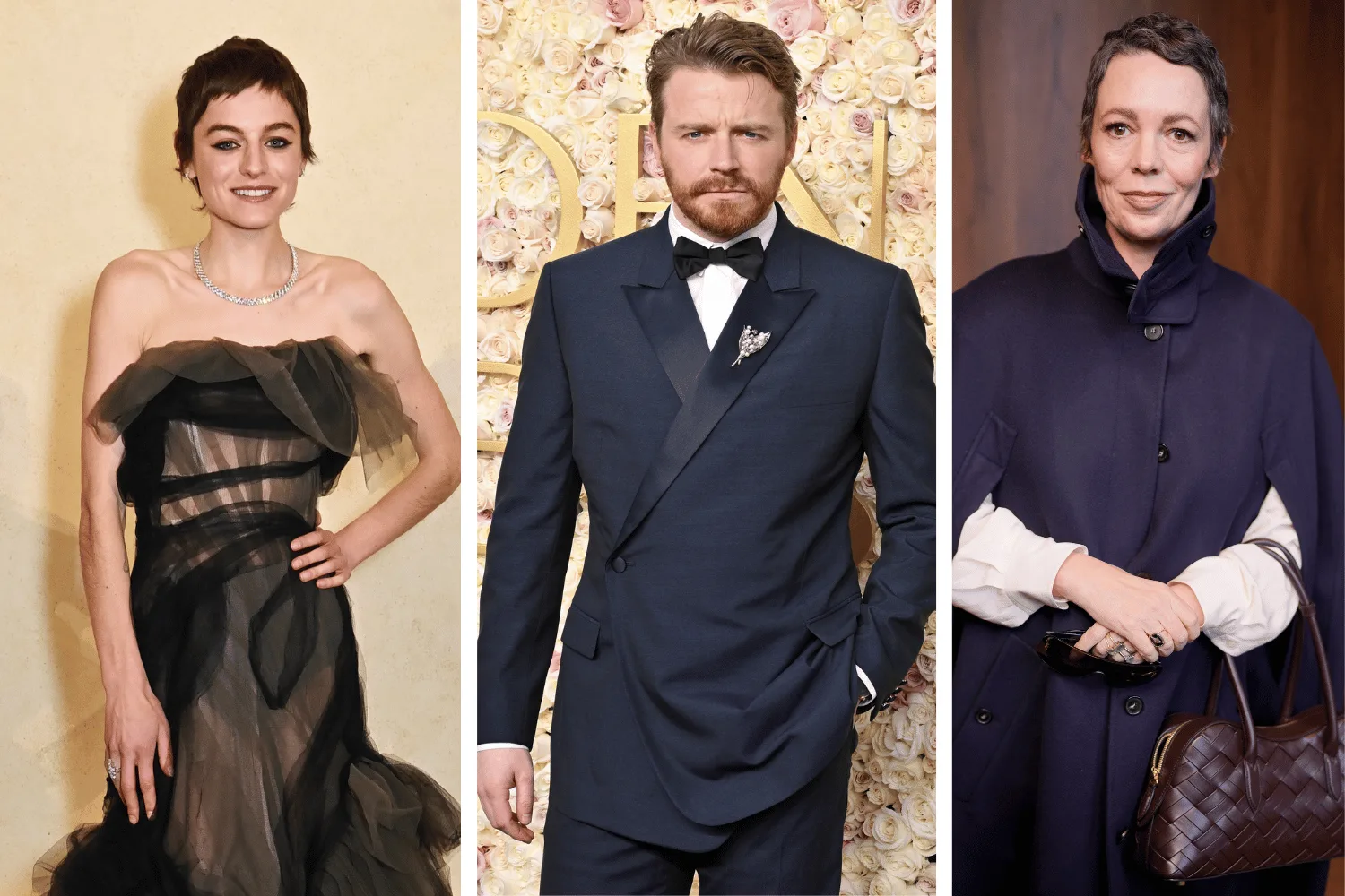 L-R: Emma Corrin, Jack Lowden, Oliva Colman.