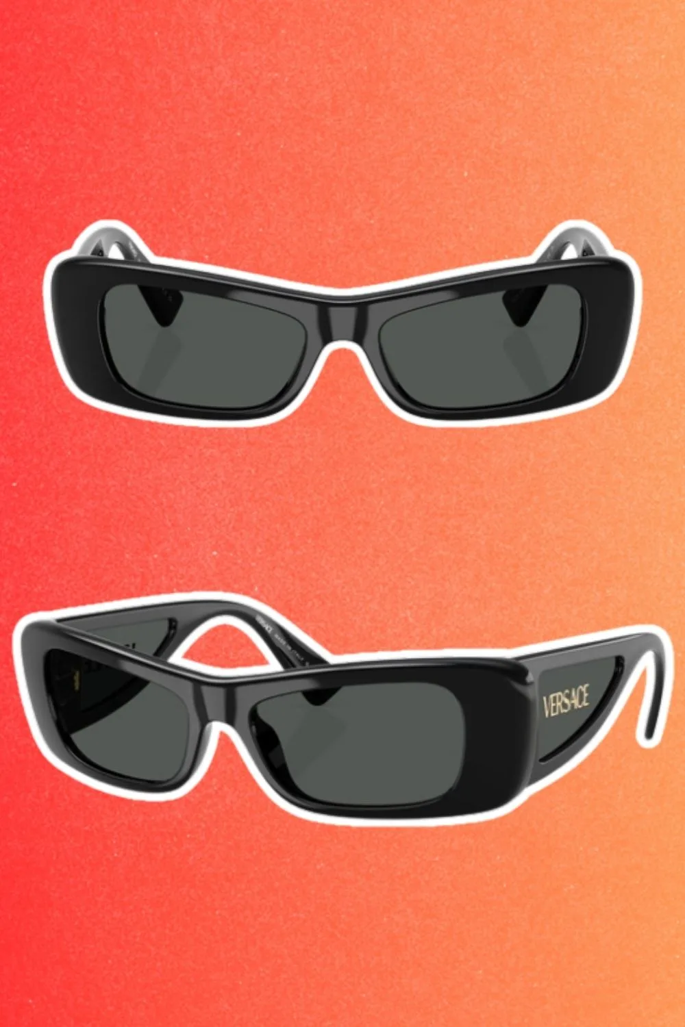 Versace sunglasses on an orange background