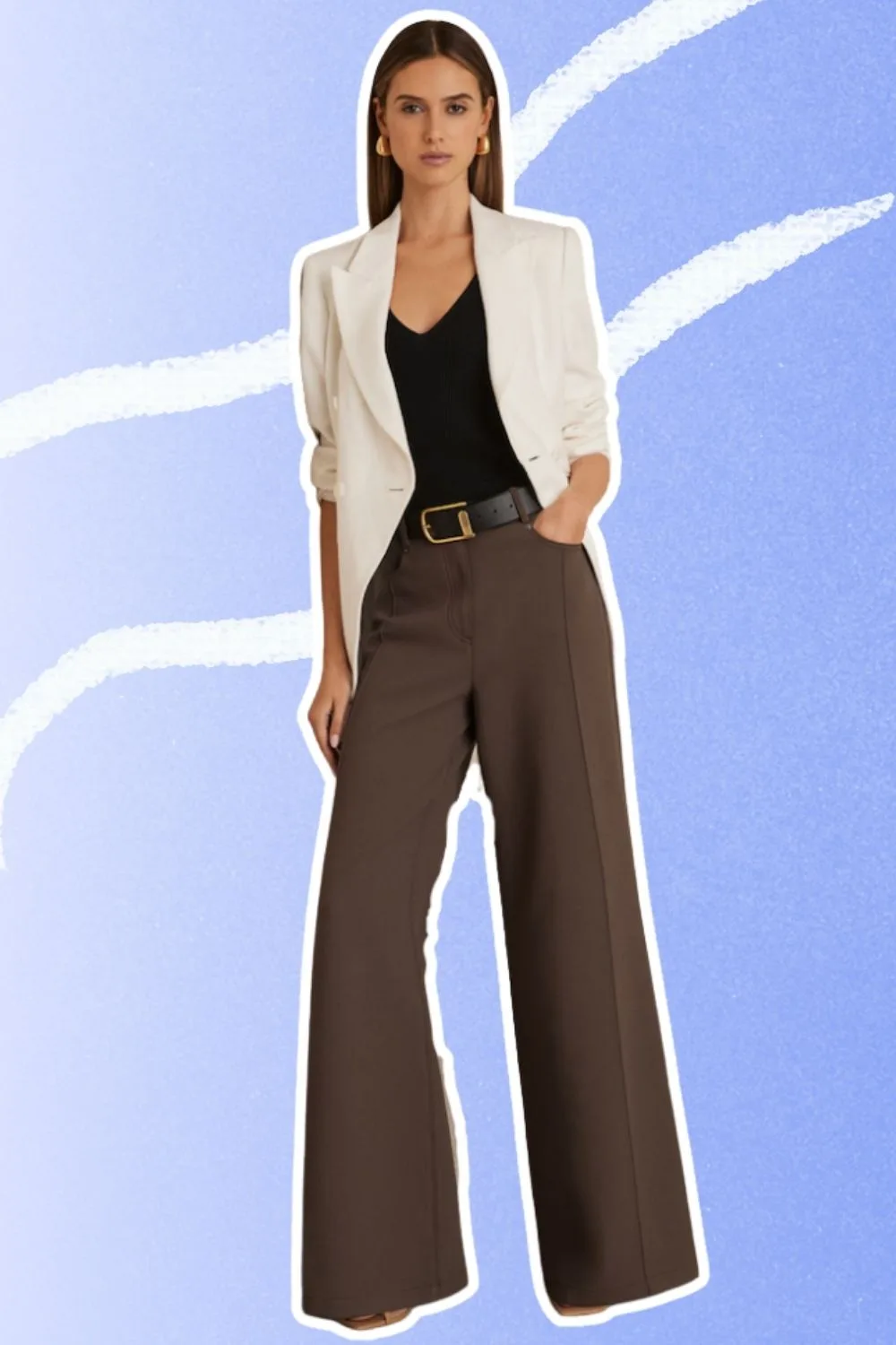 Palazzo Tailored Trousers in Mink Neutral