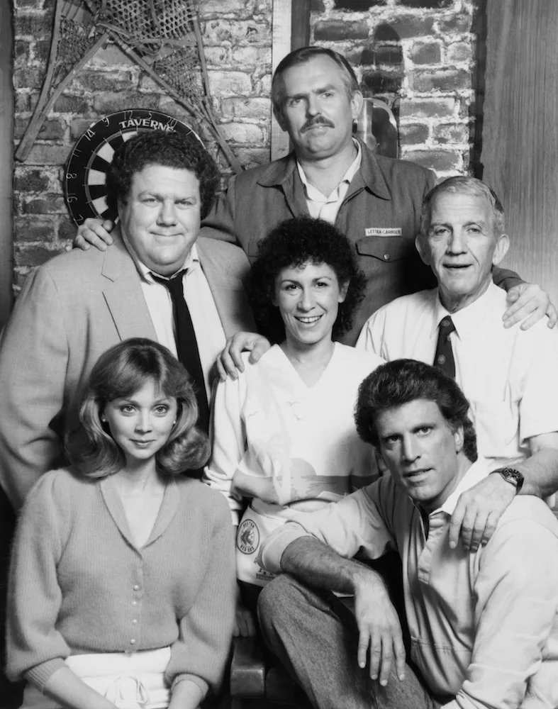 George Wendt with cheers cast ted danson shelly long and more in season one