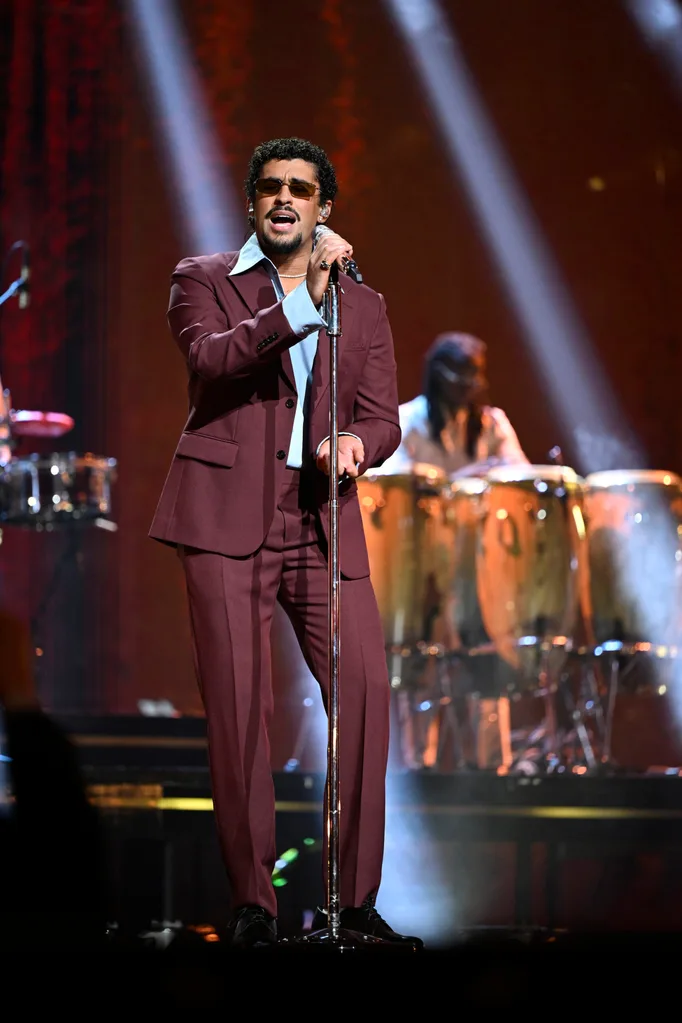 SNL50: THE HOMECOMING CONCERT -- Pictured: Bad Bunny performs on Friday, February 14, 2025 -- (Photo by: Todd Owyoung/Peacock via Getty Images)