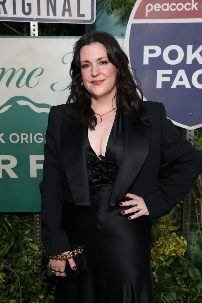 POKER FACE -- "S2 Premiere" -- Pictured: Melanie Lynskey at the Hollywood Legion on May 1, 2025 -- (Photo by: Todd Williamson/Peacock via Getty Images)