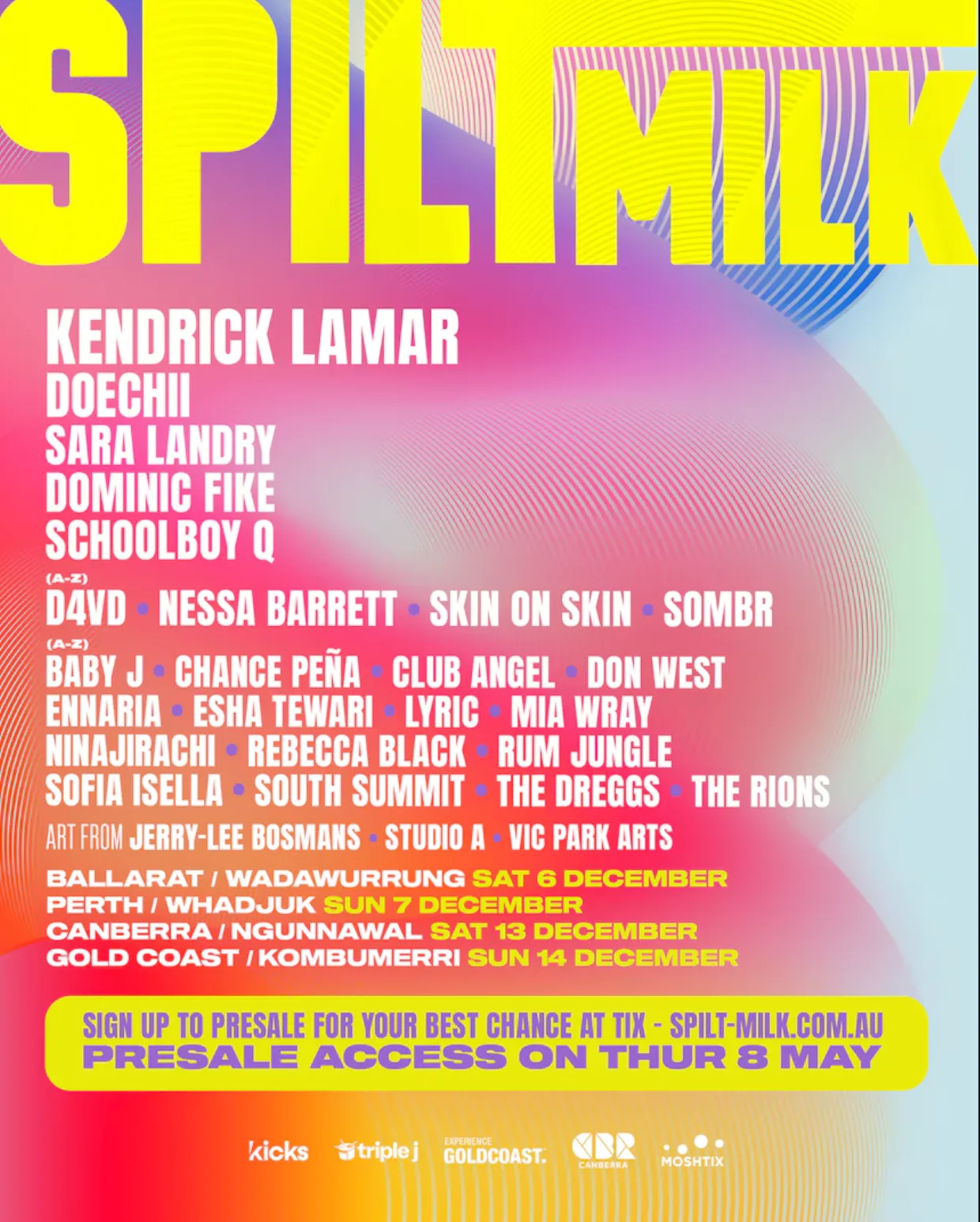 Spilt Milk Lineup Poster