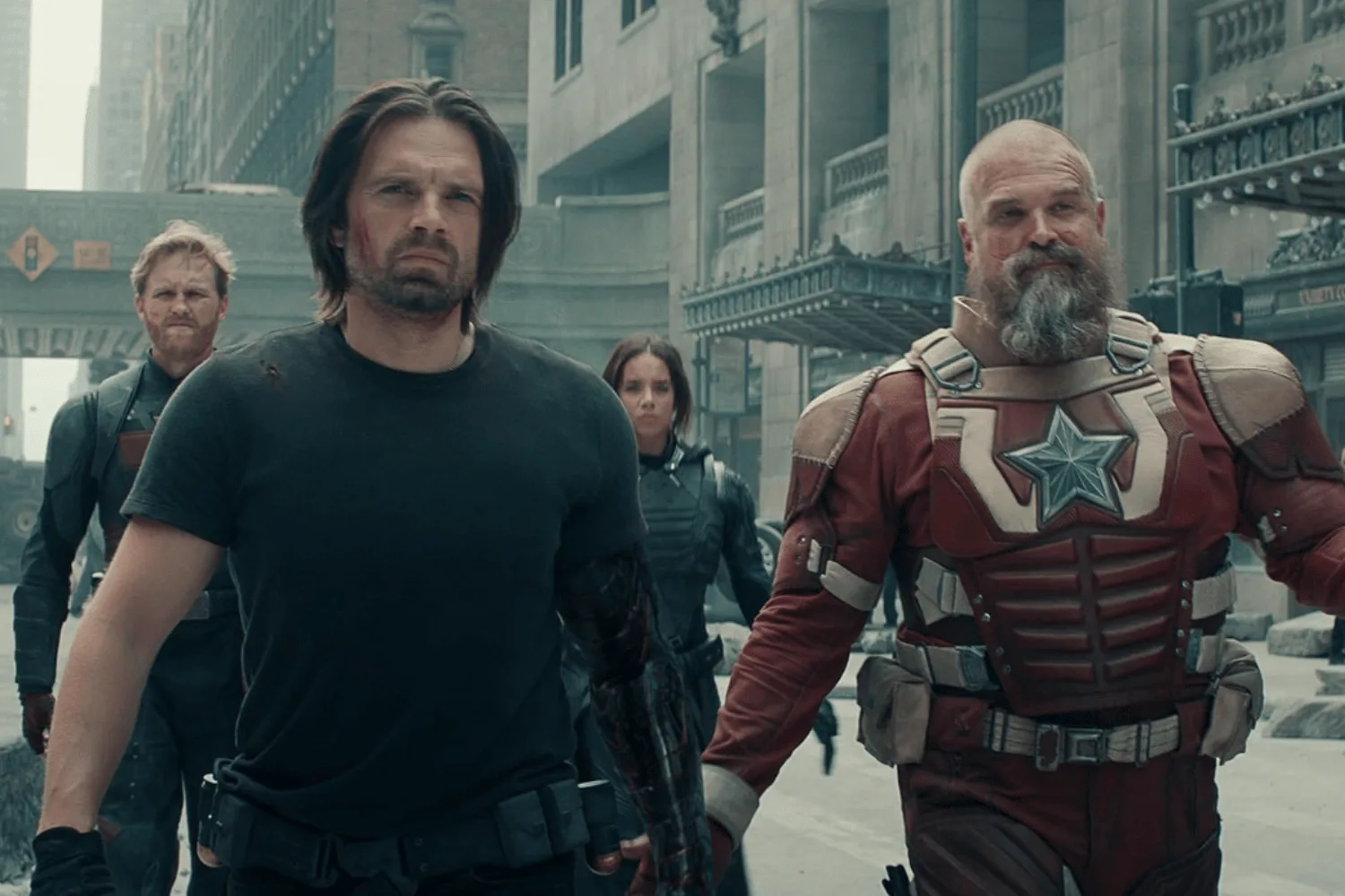 Sebastian Stan and David Harbour in Thunderbolts