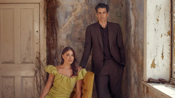 Andy lee and fiancee Rebecca Harding dressed up for a photoshoot in their pre-renovated house in Melbourne.