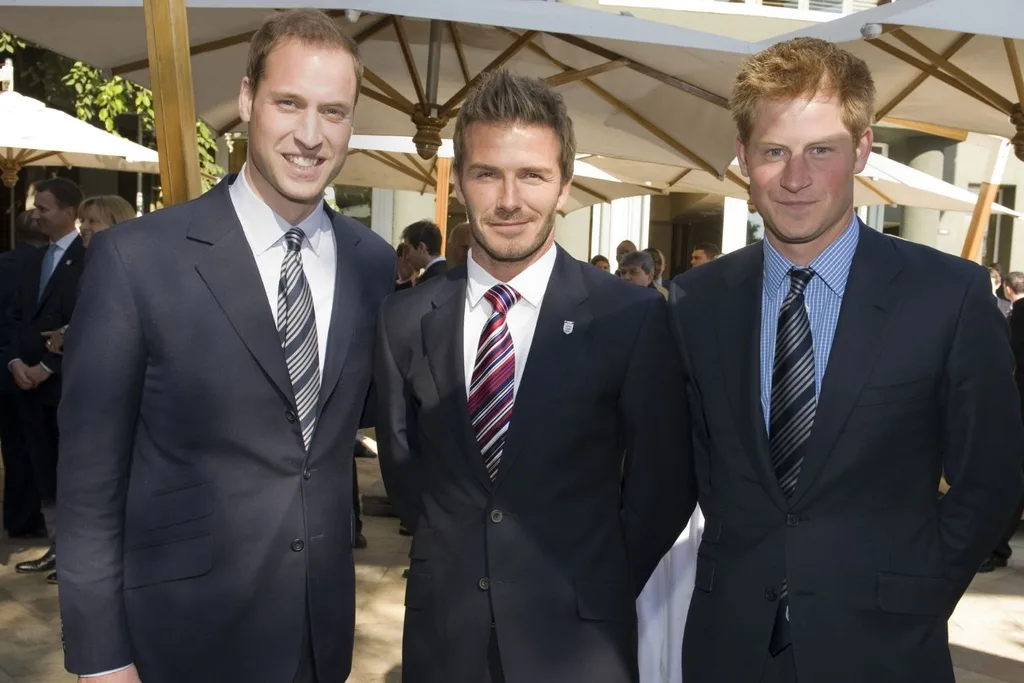 David Beckham with prince william and Harry