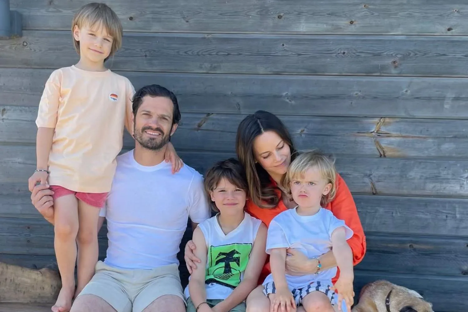 Prince Carl Philip and Princess Sofia of Sweden  with their sons 