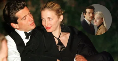 JFK Jr and CBK next to their on screen counterparts