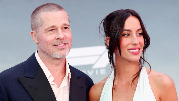 Brad Pitt and Ines de Ramon./Pic: Getty