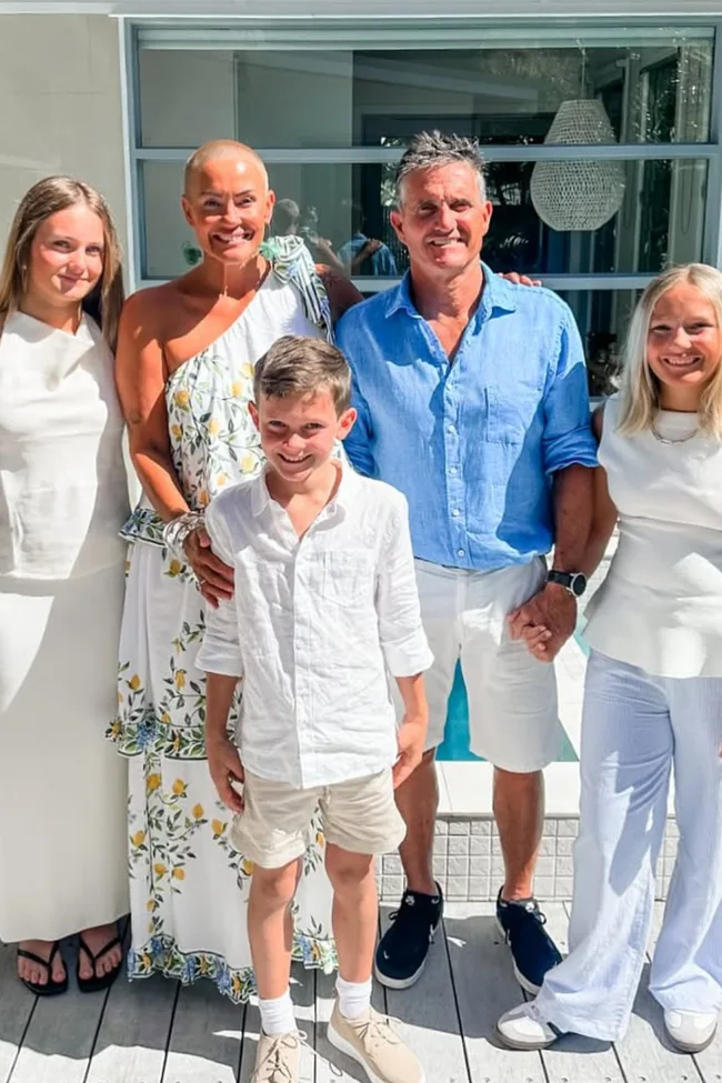 Farmer Wants A Wife couple Rob Hodges and Jo Fincham with their children.