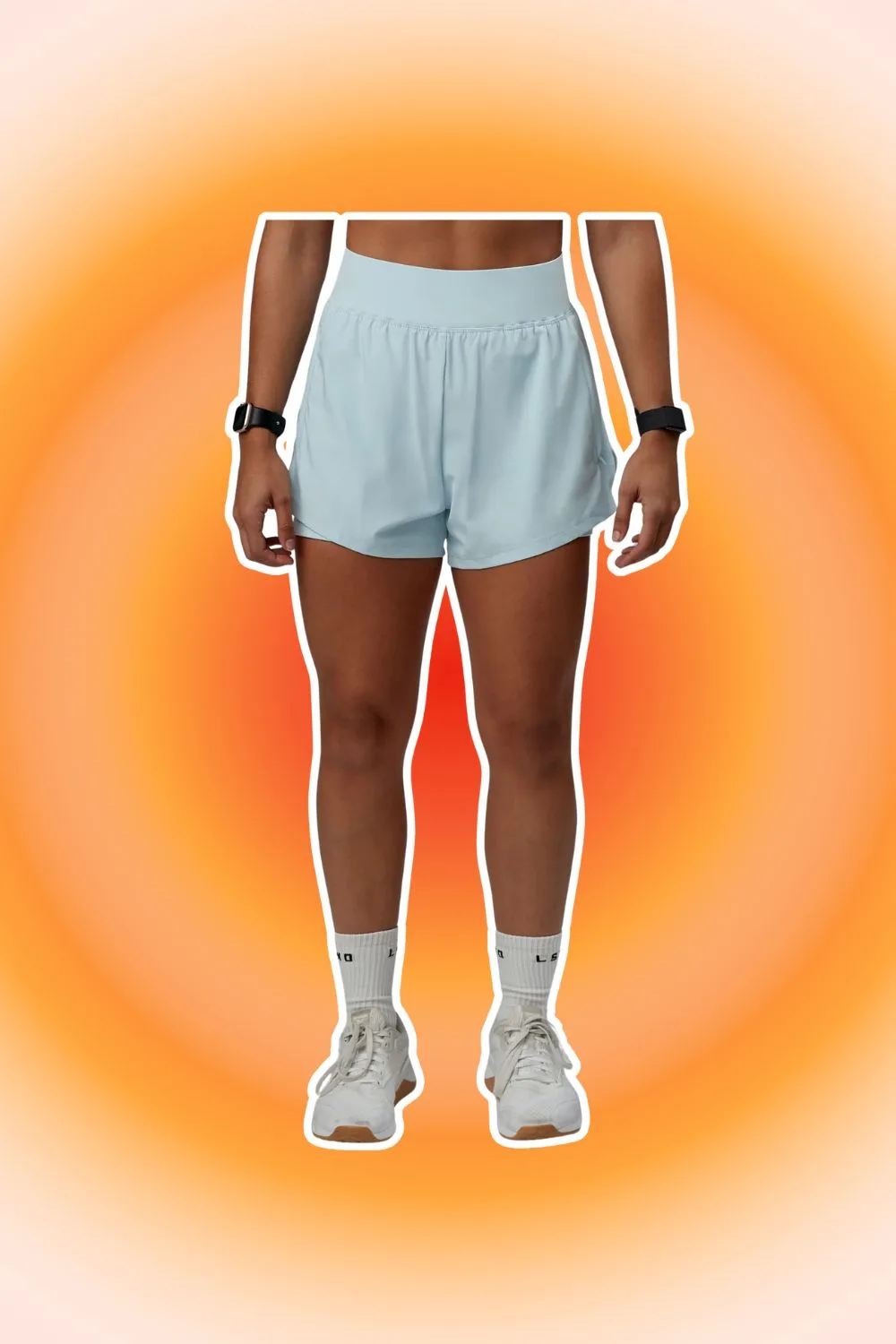 Blue lightweight marathon running shorts.