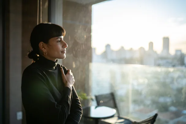 woman looking out into distance