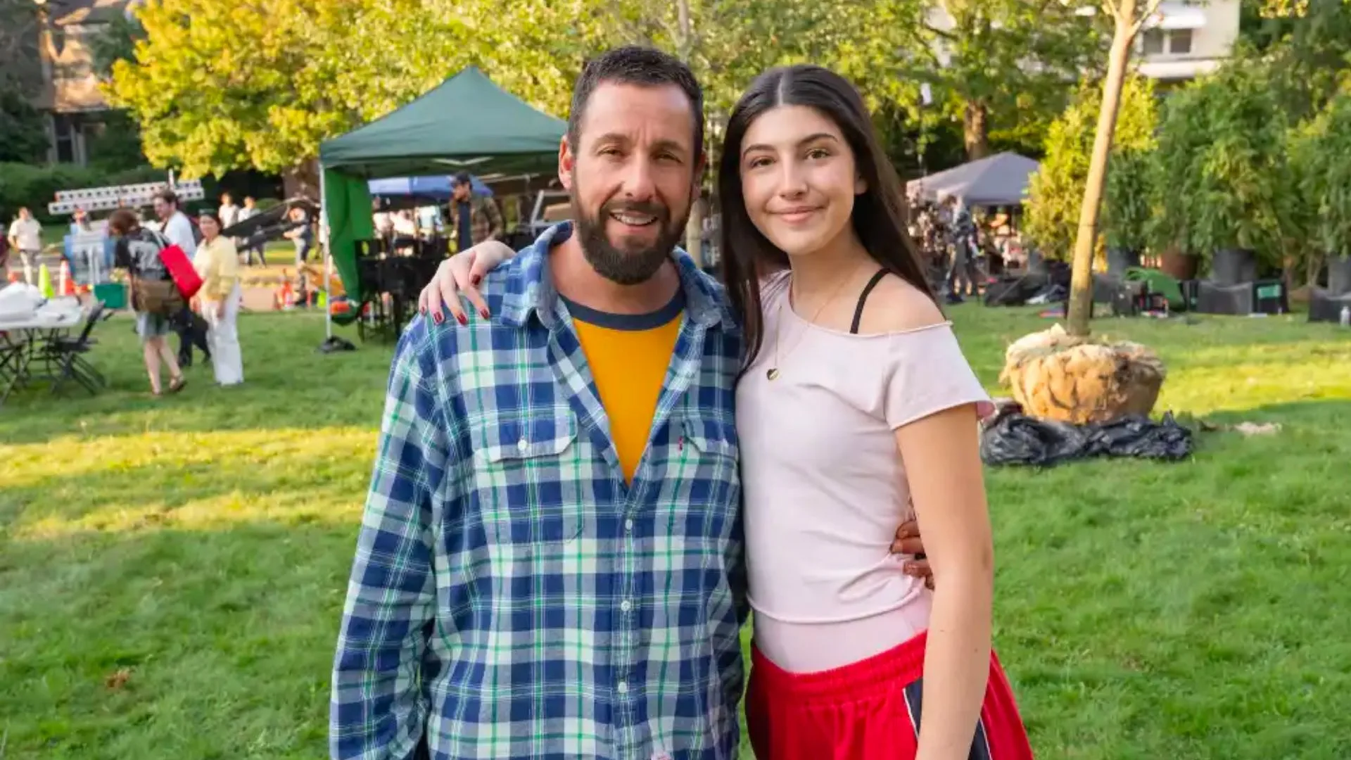 adam sandler and real life daughter in happy gilmore 2