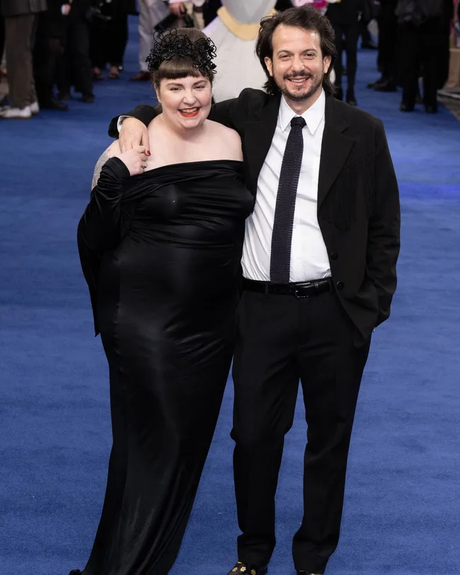 lena dunham and husband luis felber on the blue carpet for premiere of catherine called birdy