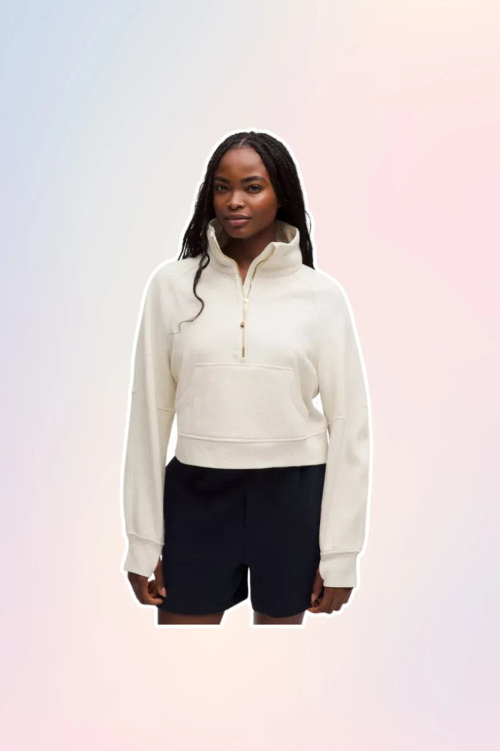 White half zip jacket.