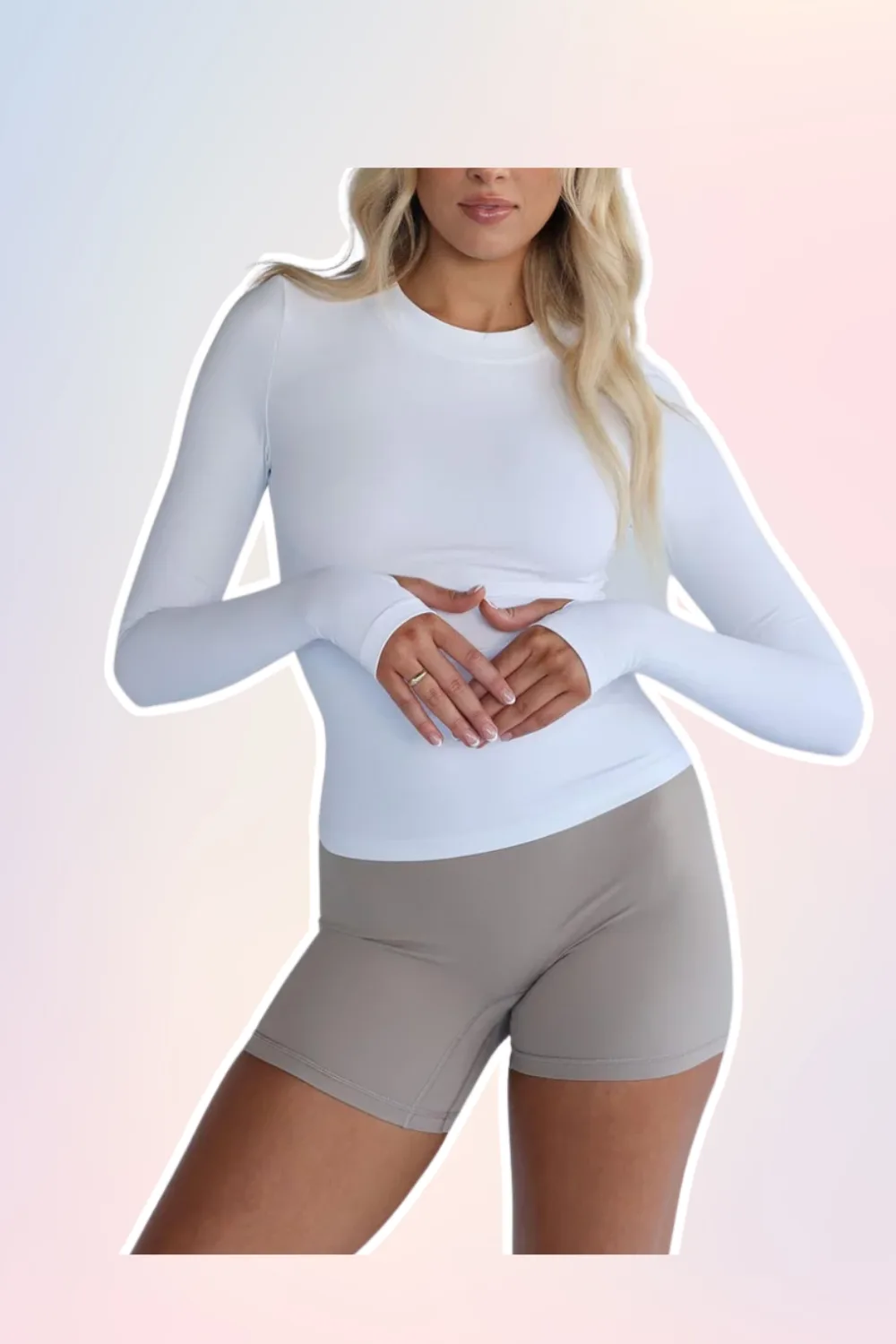 White Pilates activewear top 