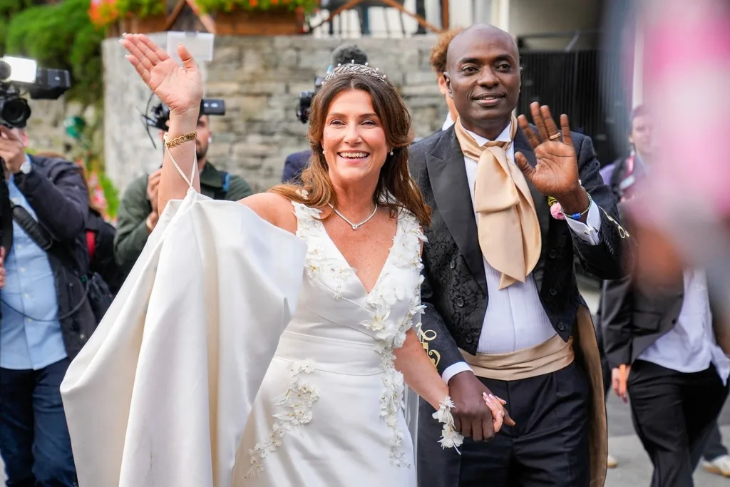 Martha Louise and the shaman at their wedding