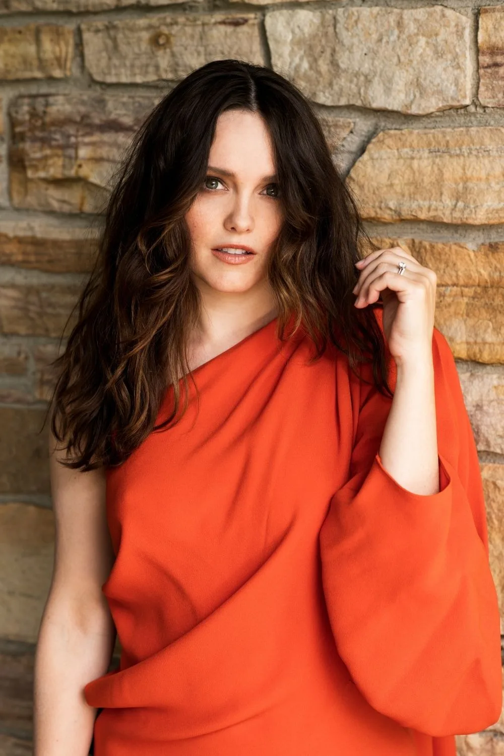 Rebecca Breeds poses for photoshoot