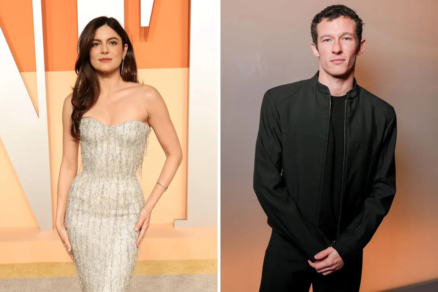 Monica Barbaro and Callum Turner.