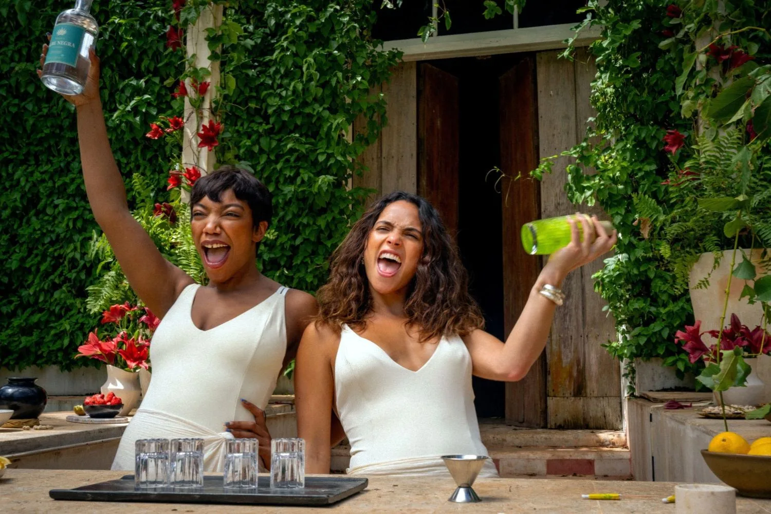 Naomi Ackie and Adria in Blink Twice
