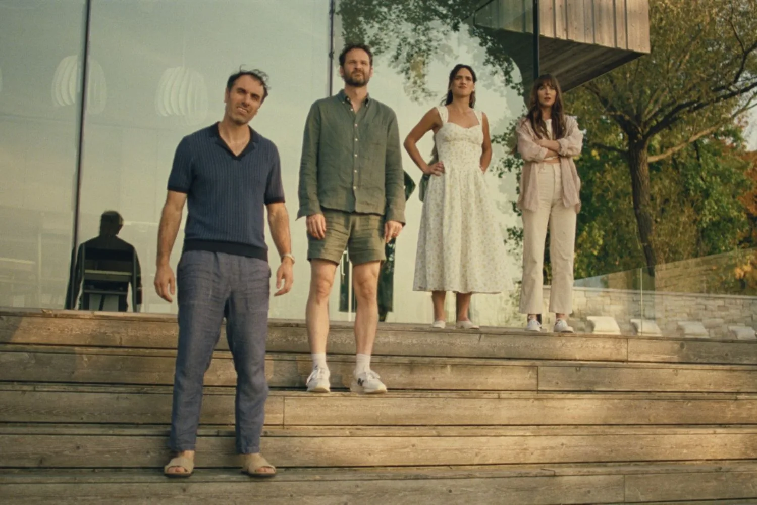 Michael Angelo Covino, Kyle Marvin, Adria Arjona and Dakota Johnson star in dark comedy Splitsville