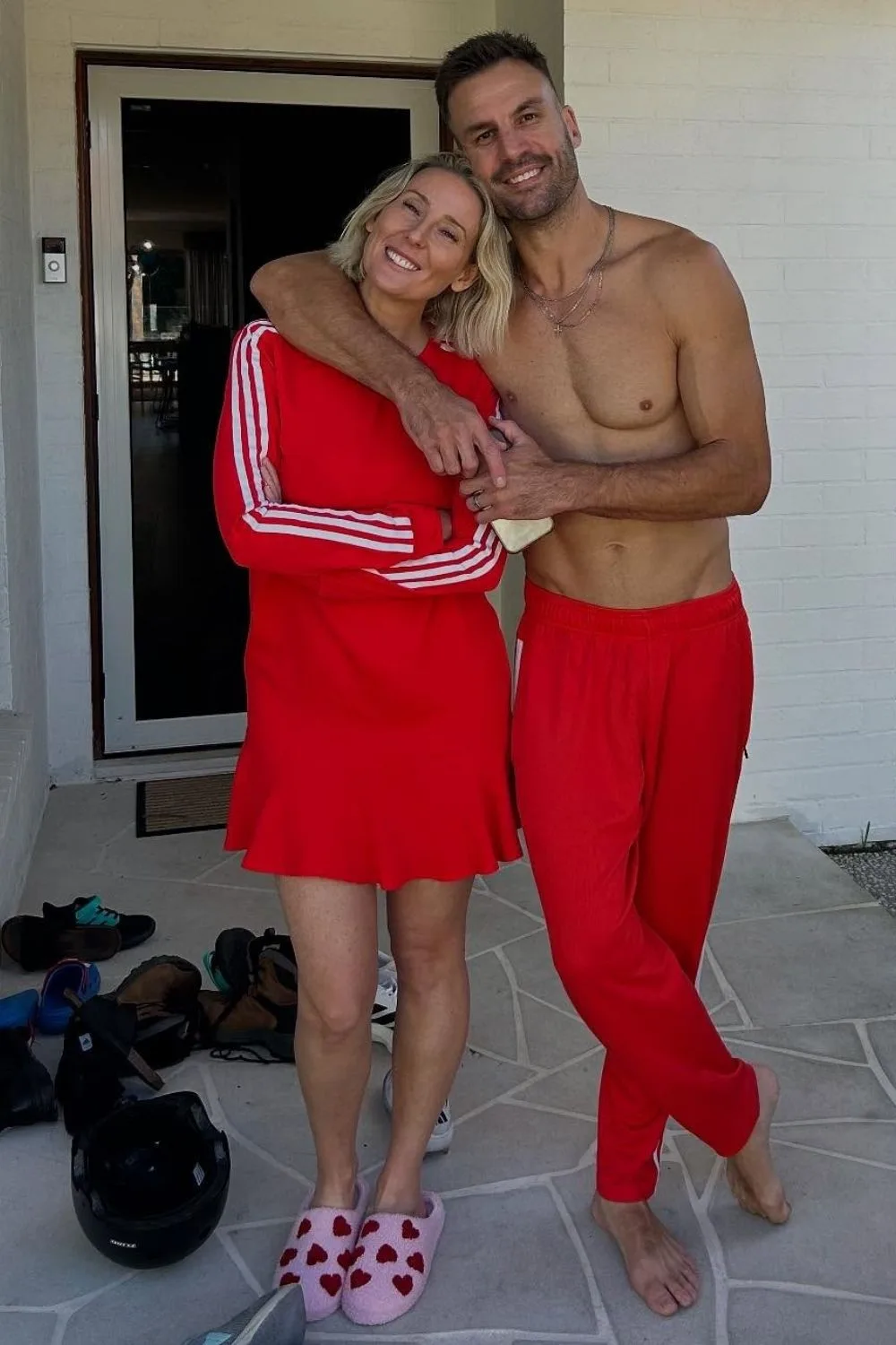 Beau Ryan shirtless with his wife Kara Orrell