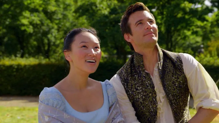 Yerin Ha and Luke Thompson plays Sophie and Benedict in Bridgerton Season 4. Pic: Netflix