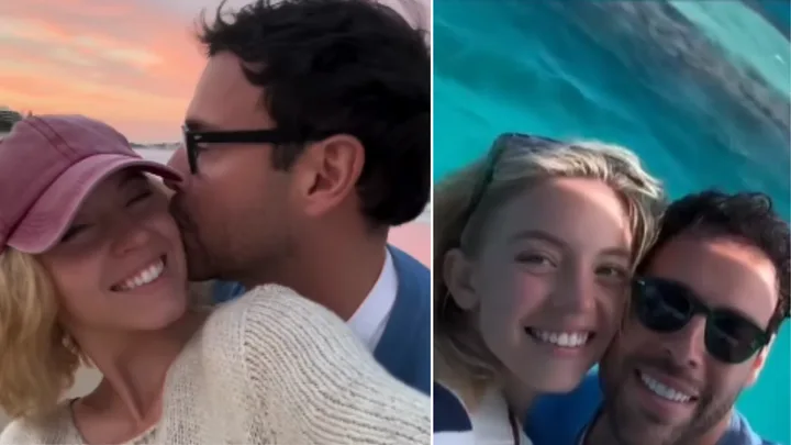 Sydney Sweeney and Scooter Braun have divided the internet with their relationship hard launch in Australia. Credit: Getty