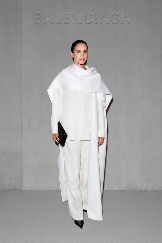Meghan Markle at the Balenciaga show with Pierpaolo at the helm.
