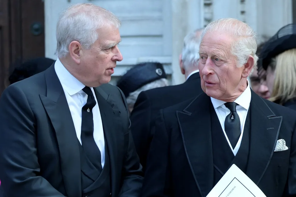 King Charles and brother Andrew