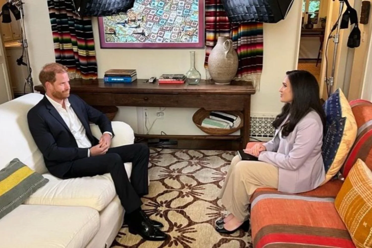 Harry giving an interview to the BBC 