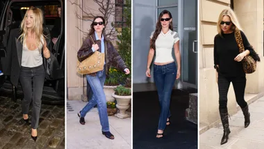 lila moss, alexa chung, bella hadid and kate moss wearing skinny jeans