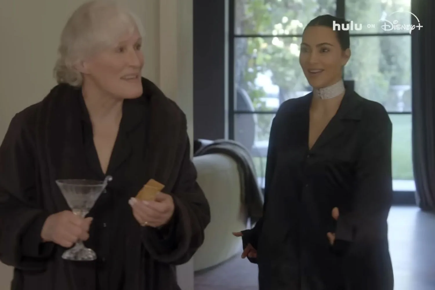 Glenn Close and Kim Kardashian in The Kardashians Season 7.