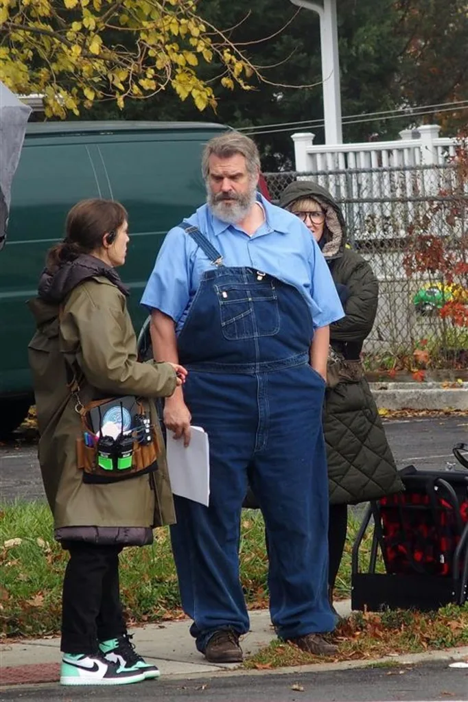 David Harbour filming Evil Genius