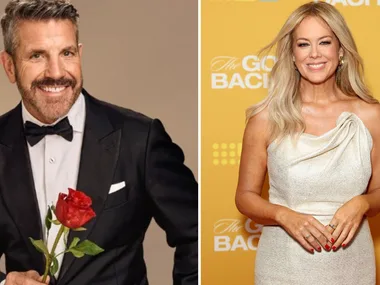 Golden Bachelor Bear Myrden and show host Samantha Armytage