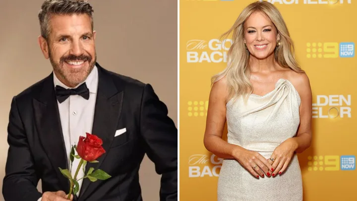 Golden Bachelor Bear Myrden and show host Samantha Armytage
