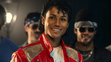 jaafar jackson and other actors in costume for the new michael jackson biopic